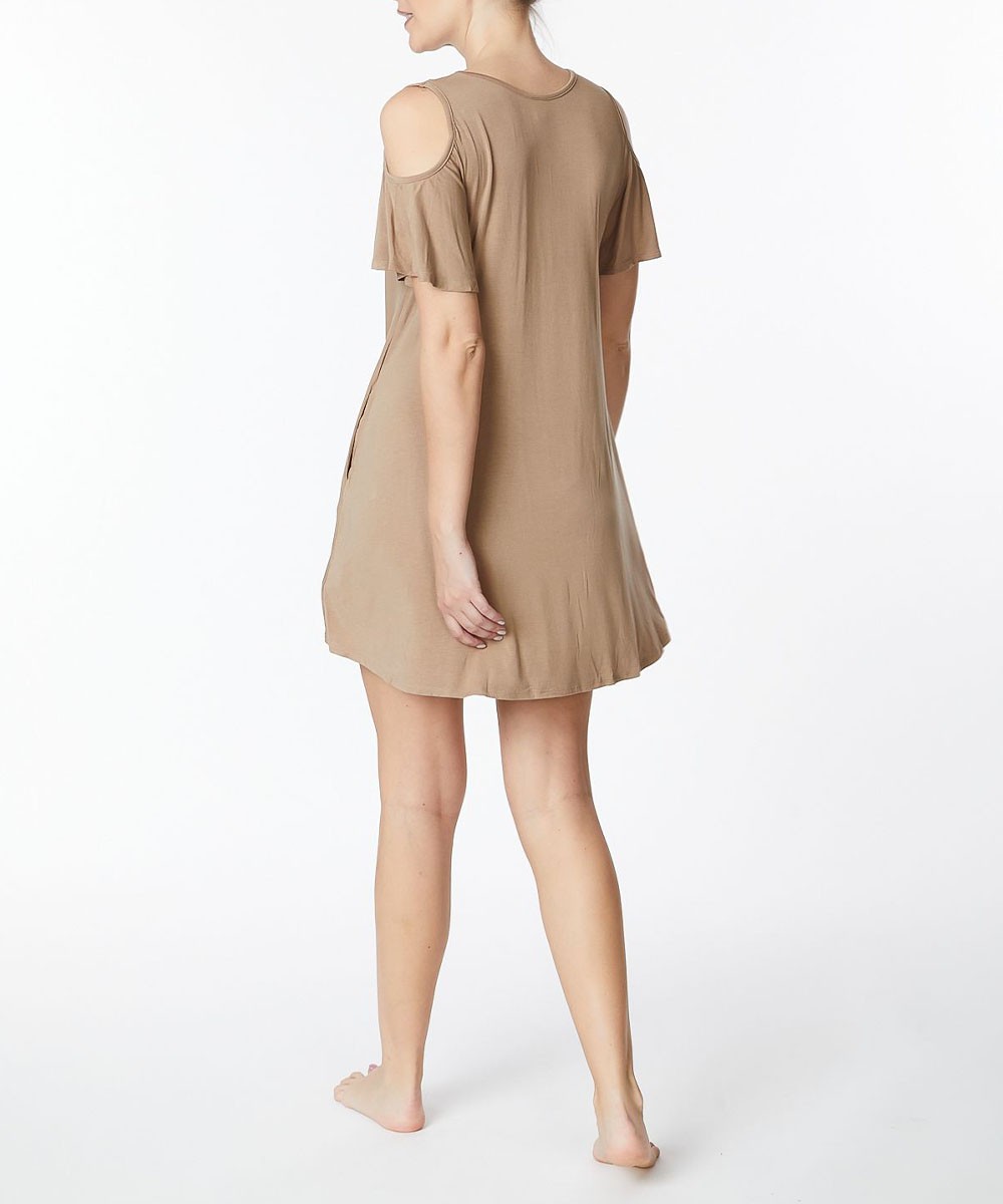 Bamboo cold shoulder dress